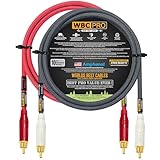 WBC-PRO-Quad Cinch-Kabel, 1,8 m, ultra-leise, ultraflexibel, Star-Quad-Audiophiles und Pro-Grade-Audio-Verbindungskabel mit Amphenol-ACPR-Gold-Cinch-Steckern, grauer und roter Mantel, direktional, 1,8