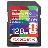 SANDISK SD UHS-II-Karte FIFA World Cup 2026 Edition 128 GB (bis zu 300 MB/s Lese- und Schreibgeschwindigkeiten, V90, 8K, SANDISK Memory Zone)