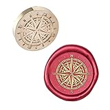 PandaHall Compass Wax Seal Stamp, Versiegelung Wachs Briefmarken Messing Kopf Retro Stempel Kit Für Briefumschlag Party Einladung Weinpakete Geburtstag Verschönerung Geschenk Dekoration