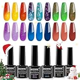 MIZHSE UV Nagellack Thermo Set 6 Farben 7ml Gel Nagellack Farbwechsel Gellack Kit UV/LED Color Change Gellack Mehrfarbig Thermo Nagellack Farbwechsel Gel Polish Set