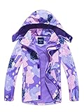 NATUST Mädchen Gefütterte Regenjacke Kinder Winddicht Übergangsjacke Jungen Warm Atmungsaktiv Softshelljacke mit Abtrennbare Kapuze Igel 128-134