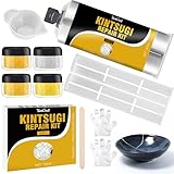 50ml Kintsugi Reparaturset Gold & Silber, Lebensmittel Sicher Kintsugi Reparatur Set, für Reparatur Gebrochenes Porzellan Glas Skulpturen - Japanische Kunst Kintsugi Handwerk - Anfänger