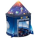 Raketen Kinderzelt für Drinnen Astronauten Raumschiff Spielzelt Kinder Indoor Outdoor Spielhaus Pop Up Zelt Kinderhaus Junge Mädchen Faltbar Kinderspielhaus Garten Camping Kinderzimmer Spielzeug Tent