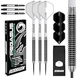 RED DRAGON Pegasus 24 Gramm-Professionelles Tungsten-Steeltip-Dart-Set mit Flights, Schäften (Shafts) und Brieftasche