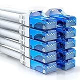 deleyCON 10x 0,5m CAT6 Netzwerkkabel Set - Kurzes 50cm U-UTP RJ45 CAT-6 LAN Kabel Patchkabel Ethernetkabel DSL Switch Router Modem Repeater Patchpanel - Weiß