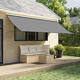 Myheimly Markise Fallarmmarkise Einziehbar, Sonnenschutz für Terrasse Balkon Garten, Fenstermarkise Balkonmarkise Anthrazit 400x150 cm Stoff und Stahl