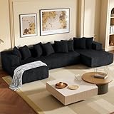 HSXZLO Sofa mit Schlaffunktion Couch Modulares U-förmiges Ecksofa mit Tiefer Sitzfläche Freistehend XXL Lounge Sofa 4 sitzer