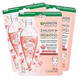 Garnier SkinActive Reparierende Gesichtsmaske 2 Millionen Probiotika-Fraktionen Für Alle Hauttypen Biologisch Abbaubar Feuchtigkeitsspendend Mit Hyaluronsäure - 3 Packungen à 1 Anwendung