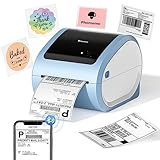 Phomemo Bluetooth Etikettendrucker D520BT, DHL Thermodrucker Etikettendrucker 4x6, Selbstklebend Label Printer,Blau Labeldrucker for Amazon,Ebay,DHL,FedEx,UPS(Blau Etiketten Drucker)