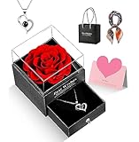 Ewige Rose Infinity Rosen Mit Ich Liebe Dich Halskette Geschenke Für Frauen Mama Oma Ehefrau Freundin Schwester Konservierte Echte Rose Geschenk Für Sie Rosenbox Zum Muttertag Hochzeitstag Geburtstag