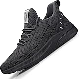 Feethit Turnschuhe Herren Laufschuhe Sportschuhe Sneaker rutschfeste Gummisohlen Leichte und Atmungsaktiv für Gehen Laufen Joggen Sports Dunkelgrau 42