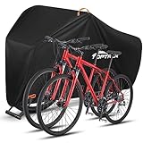 toptrek Fahrradabdeckung wasserdicht, Fahrradgarage 420D Oxford-Gewebe, Regenschutz Fahrrad für jedes Wetter, Fahrradschutzhülle mit Beutel, Fahrradplane 210×110×95cm fahrradabdeckung für 2 fahrräder