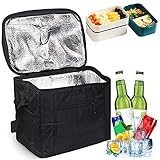 Kühltasche Faltbar,Picknicktasche Kühltasche,Thermotasche Klein,Isoliertasche Lunch,Kühltasche Eistasche,Lunch Tasche,Kühlbox für Picknick 10L (schwarz)