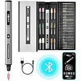 Elektrischer Mini-Gravierstift von ARROWMAX, HollowCup-Motor, 42 Bits mit Aluminiumgehäuse, OLED, magnetische Ladung, Mini-Rotationswerkzeug, Gravierstift für Metall, Holz, Glas, Kunststoff (SGS PRO)