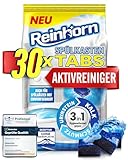 REINHORN Spülkasten Tabs 3in1 Wasserkastenwürfel mit Aktivreiniger, Wasserkasten Entkalker, Urinsteinentferner, Biofilm Blocker und Schmutzlöser - auch für Spülkästen mit Einwurfschacht (30 Stück)