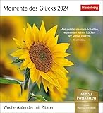 Momente des Glücks Postkarten-Kalender 2024. Positive Stimmung und Zufriedenheit im Postkartenformat. Wochenkalender mit Zitaten und schönen Fotos zum ... Wochenkalender mit Zitaten, mit 53 Postkarten