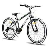 JOYSTAR Lubbock 24 Zoll Kinderfahrrad für Jungen & Mädchen im Alter von 9-13 Jahren Hardtail Mountainbike für Kinder mit 7-Gang, schwarz