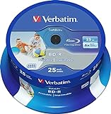 Verbatim BD-R SL Datalife 25 GB - Blu-Ray-Disk - 6-fache Brenngeschwindigkeit - Groß bedruckbar - Hardcoat Scratch Guard - Spindel - 25er Pack