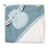 Fehn Badetuch Baby Drache - Badehandtuch Kinder Poncho aus Frottee - Handtuch mit süßem Drachen - Babybadetuch mit Kapuze für Babys und Kleinkinder ab 0+ Monaten – Kapuzenhandtuch Maße 80 x 80 cm