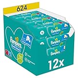 Pampers Fresh Clean Feuchttücher 12 Packungen (12 X 52 Stück), 624 Feuchttücher, Milder Duft, Auch Für Hände Und Gesicht Geeignet