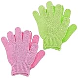 WLLHYF 2 Paar Peeling Handschuhe Körper Dusche Scrubbing Handschuh Dual Textur Bad Handschuhe für Dusche Spa Massage Tote Haut Entferner Peeling Mitts Badezubehör