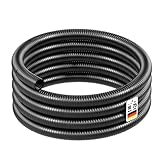 Wiltec Flexibler Förderschlauch 10m Spiralschlauch 25mm (1') schwarz mit Verstärkungsspirale Bewässerung Wasser Teich