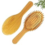 Haarbürste herren kamm frauen bamboo brush wet brush, haarbürste ohne ziepen haarbürste holz bürste 100% natürliche für Frauen Männer und Kinder Eduzieren Frizz Massage Kopfhaut