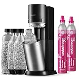 SodaStream Wassersprudler DUO mit 2x Quick-Connect CO2-Zylinder| inkl. 2x 1L Glasflasche und 2x 1L FUSE Kunststoffflasche (spülmaschinengeeignet) |