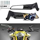 Motorrad-Rückspiegel, verstellbar, um 360 ° drehbar, Stealth-Wind-Seitenspiegel, kompatibel mit Kawasaki Z400 Z650 Z900 Z1000 Duke 125 200 250 390 690 790 1290 usw (8 mm, 10 mm)