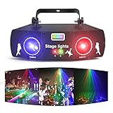 Discolicht Partylicht, 3D RGB Animation DMX Effektstrahler LED Licht DJ Projektor Musikgesteuert DJ Disco Lichter, Für KTV Familientreffen Hochzeit Geburtstag Halloween Adventskalender