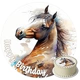 J&M DECO Tortenaufleger Pferd – essbare Tortendeko aus...