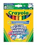 CRAYOLA Filzstifte Kinder Auswaschbar, Malstifte Set In 8 Verschiedenen Farbtönen, Ungiftige Marker Mit Konischer Spitze, Bastel Set, Fasermaler Kinder, Malstifte Ab 3 Jahre