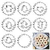 Weihnachten Linzer Ausstecher Set, 8 Stück Linzer Ausstechform Weihnachten Keksausstecher Linzer Ausstecher Plätzchenausstecher