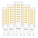 LEDBOKLI G9 10W LED Dimmable Lampe, 100 LEDs 900lm Lampen, 3000K Warmweiß, 360° Weitwinkel, AC220-240V, Ersetzt 100W Traditionelles Leuchtmittel Lampenäquivalent, Maislampe, 5er