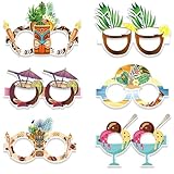 Lustige Hawaii-Sonnenbrille, Hawaii-Themenbrille - SCADES HAWAIIAN 6 Paar, lustige Geschenke für Kinder, Strand-Partyzubehör für Kinder und Erwachsene, Schwimmbad