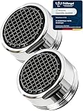 2 Stk Sehr Wassersparend Strahlregler M24 Wasserfluss 5l/min - High Tech Anti Kalk Wasserhahn Sieb mit Kugelförmige Filter - Luftsprudler aus Verchromten Messing - Aufsatz Strahlregler für Wasserhähne