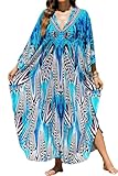 LikeJump Damen Bohemian Caridigan Kimono Maxi Badeanzüge Kaftan Bikini Cover Ups Sommer Strand Kleid Tops, Mehrfarbig 20, One size