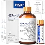 HIQILI Ätherische Öle Geranium 100ml, 100% Rein & Natürliches Geranium Öl, Therapeutische Qualität, Duftöl für Diffuser, Duftlampen, Haut, Kerzenherstellung, Entspannung