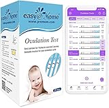 Easy@Home 25 Ovulationstest Kinderwunsch Fruchtbarkeitstest für Frauen Eisprung 25 mIU/ml, Zuverlässige Zyklus- und Fruchtbarkeit Überwachung mit Premom Ovulation APP, 25 LH Test