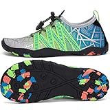 SAGUARO Badeschuhe Kinder Schwimmschuhe rutschfest Wasserschuhe Aquaschuhe Schnell Trocknend Strandschuhe Wassersportschuhe für Jungen Mädchen Stil:3 Grau Gr.33