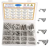 HVDHYY M3 M4 M5 M6 Zylinderschrauben mit Innensechskant Schrauben set A2-70 Edelstahl-Sechskopf Maschinenschrauben,Muttern,Sortiment Kit Hex Socket Button mit Aufbewahrungsbox 320pcs