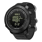 NORTH EDGE Herren Outdoor Sport Uhr Taktische Überlebensuhr mit Höhenmesser Barometer Kompass Kalender Schwimmfunktion Digitale Armbanduhr mit Nylonarmband für Wandern Militär