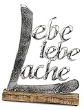 formano Schriftzug Lebe Liebe Lache Aluminium Mangoholz 18...