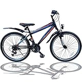 Talson 20 Zoll Fahrrad Shimano 18-Gang Mountainbike - mit Gabelfederung und Beleuchtung Neu