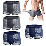 EOQIFJM Boxershorts aus Bambusfaser, 4/8-teilig, Boxershorts aus Bambus, Boxershorts aus Bambus, für ganztägigen Komfort (D 4 Stück, XL)