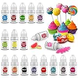 MENNYO Lebensmittelfarbe 18x6ml Food Coloring-Farben Flüssige Lebensmittel Set für Kuchendekoration, Macarons, DIY Seifen,Donuts, Fudge, Zuckerguss, Eis, Seifenfarbe, Spritzpistolenfarbe