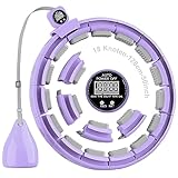 Sonkoloro Smart Hoop Reifen Erwachsene und Anfänger, Hullahub Reifen zum Abnehmen，Smart Hoop Leise Fitness Hoop mit Gewicht, Zähler und Noppen (Violett)