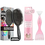 FRAMAR Wildschweinborsten Bürste Damen - Haarbürste Bürstenreiniger Haarbürste – Haarbürstenreiniger,