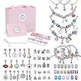 CGBOOM Charm Armband Kit, Armbänder Selber Machen Kinder Armband Mädchen Set, DIY Schmuck Basteln Weihnachten Geschenk Mädchen Geschenke 5 6 7 8 9 10 11 Jahre