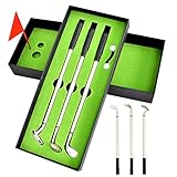 Colexy Golf Stifte Set, 3 Golfschläger Kugelschreiber Mini Desktop Golfball mit schwarzer Geschenkbox, Golfgeschenk Geschenkidee für Golfer Fans Golf Club Damen Herren Golfgeschenkartikel